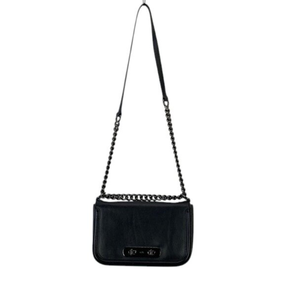 Coach Swagger Crossbody‎ Bag Women’s M Black Leather Gunmetal Hardware Shoulder